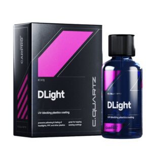 CarPro CQUARTZ DLight je profesionální keramická ochrana světlometů, plastů a PPF fólií. Chrání před UV zářením, žloutnutím a oxidací plastů až na několik let.