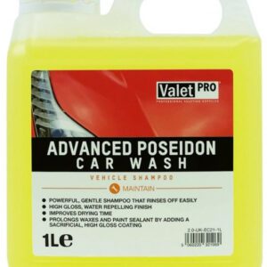 ValetPro Advanced Poseidon Car Wash je autošampon s voskem, který účinně myje a zároveň dodává laku ochranu a lesk. Šetrný k voskům i sealantům.